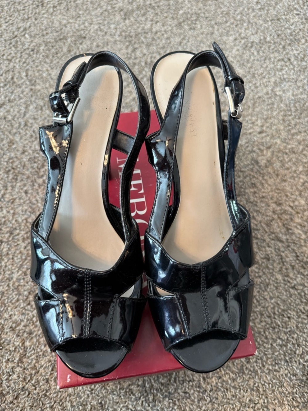 Merona Black Patent Slingback Heels